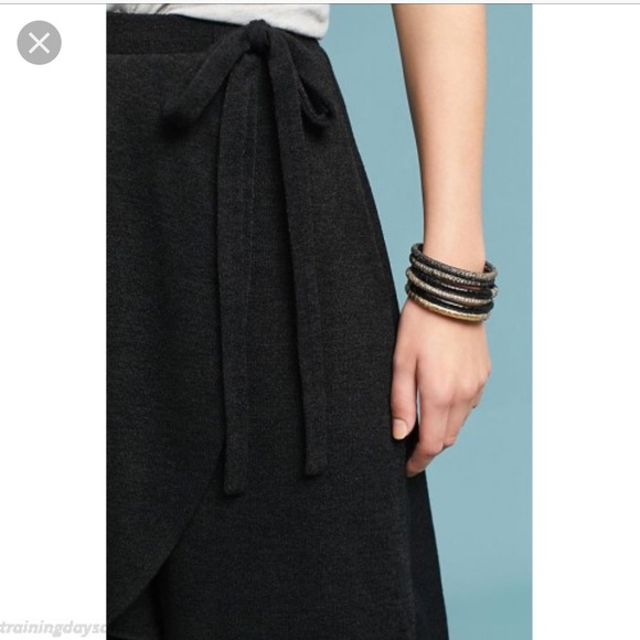 Anthropologie Didi Wrap Skirt NWT Black New Midi - Picture 3 of 8